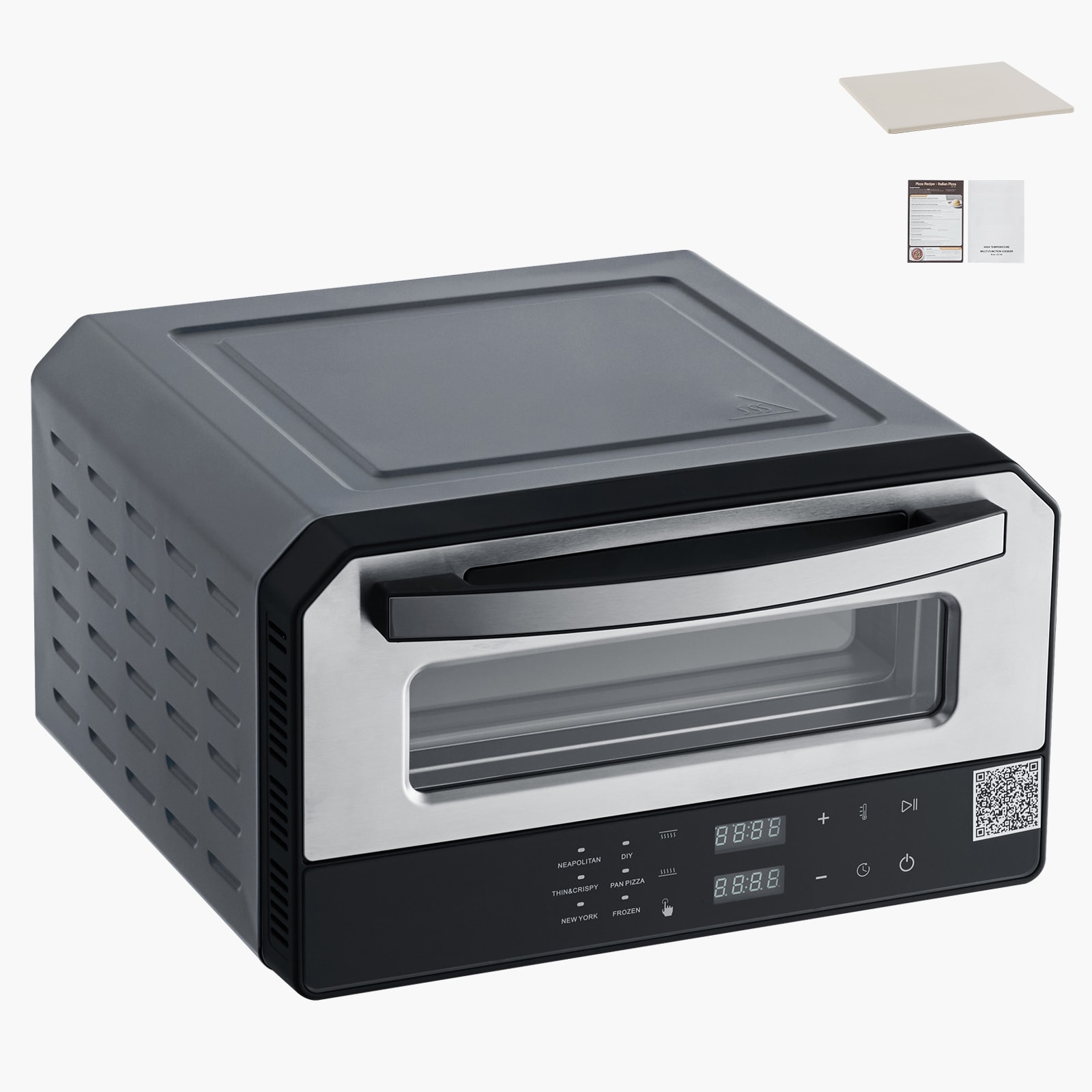 12 Inch Electric Pizza Oven With Pizza Stone 750℉ Max Temp Pizza Maker_voghion.com